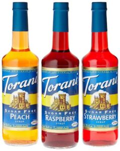 Torani Sugar Free Fruit Flavor Syrup Variety Pack – Raspberry, Strawberry, Peach, 25.4 Fl Oz (Pack of 3)