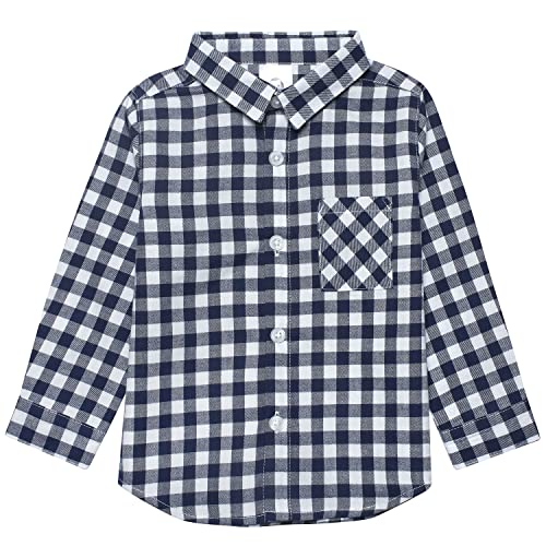 Gerber Baby and Toddler Boys Long Sleeve Button Up Plaid Shirt, Blue Plaid, 3T | The Storepaperoomates Retail Market - Fast Affordable Shopping