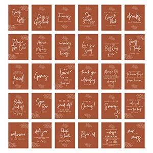 Andaz Press Terracotta Line Design Wedding Signs Bundle Set for Ceremony, Reception Decor Signage, Includes Cards and Gifts, Reserved, Mr. & Mrs, Memorial, Guestbook, Favors Signs, 8.5 x 11, 30-Pack