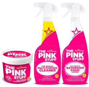 Stardrops – The Pink Stuff – The Miracle Cleaning Paste, Multi-Purpose Spray, And Bathroom Foam 3-Pack Bundle (1 Cleaning Paste, 1 Multi-Purpose Spray, 1 Bathroom Foam)