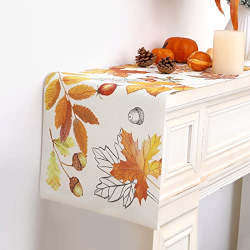 U’Artlines Maple Leaves Pine Cones Vinyl Table Runner, Autumn Themed Harvest Vintage Thanksgiving Seasonal Kitchen Dining Table Decoration for Indoor Outdoor Party 12×71 Inch | The Storepaperoomates Retail Market - Fast Affordable Shopping