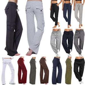 Yoga Pants With Pockets For Women Bootcut Yoga Pant Soft Eco-Friendly Cargo Yoga Pants Stretch Wide Leg Palazzo Sweatpant