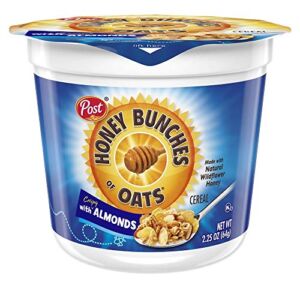 Honey Bunches of Oats with Almonds, Heart Healthy, Low Fat, made with Whole Grain Cereal, 2.25 Ounce Cups (Pack of 12)