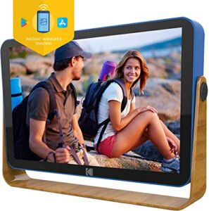 Kodak 10-Inch Smart Touch Screen Rechargeable Digital Picture Frame, Wi-Fi Enabled with HD Photo Display and Music/Video Support, Calendar, Weather and Location Updates (RWF-108) – Ocean Blue