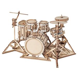 Rowood Drum Set 3D Puzzles for Adults, Wooden DIY Toy Kit for Teens Kids, Drum Kit(246PCS)