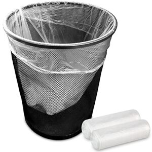 Stock Your Home 4 Gallon Clear Trash Bags (100 Pack) – Disposable Plastic Garbage Bags – Leak Resistant Waste Bin Bags – Small Bags for Office, Bathroom, Deli, Produce Section, Dog Poop, Cat Litter
