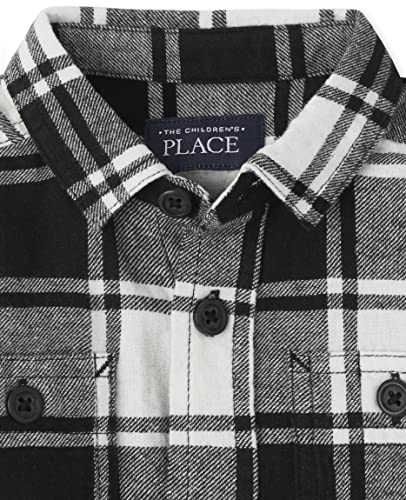 The Children’s Place Baby Toddler Boys Long Sleeve Buffalo Flannel Button Down Shirt, Black Plaid, 12-18 Months | The Storepaperoomates Retail Market - Fast Affordable Shopping