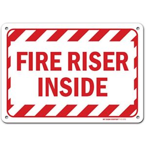 Fire Sprinkler Riser Sign, Made Out of .040 Rust-Free Aluminum, Indoor/Outdoor Use, UV Protected and Fade-Resistant, 7″ x 10″, by My Sign Center