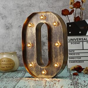 Vintage Led Marquee Letter Light Up Alphabet Letter Sign for Cafe Wedding Birthday Party Christmas Lamp Home Bar Initials Decor – O