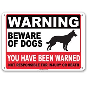 SimpLee Signage Beware Of Dog Sign 10″ x 7″ Thickness .055″ Plastic Beware Of Dog Signs For Fence