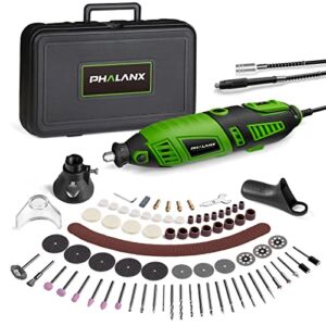 180W Rotary Tool Kit, 1.5-Amp PHALANX 6 Variable Speed with Flex Shaft, 8000-32000RPM Rotary Multi-Tool& 139pcs Accessories Kit, Power Multiuse Set Prefect for Crafting Projects and DIY Creations