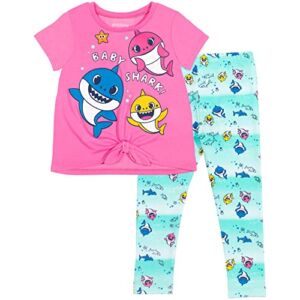 Pinkfong Baby Shark Toddler Girls Graphic T-Shirt & Leggings Pink/Blue 3T