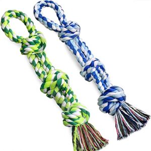 UPSKY Dog Rope Toys 2 Nearly Indestructible Dog Toys, Dog Toy for Medium to Large Breed, Dental Cleaning Chew Toys, Dog Tug Toy for Boredom, Dog Grinding Teeth, Dog Rope Toy for Aggressive Chewers