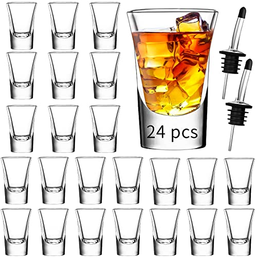 Shot Glass Set of 24 -1 oz/30 ml Clear Shot Glass with Heavy Base, Rock Shot Glasses bulk for Cocktail, Vodka, Espressos, Liqueurs, Tequila and Desserts | The Storepaperoomates Retail Market - Fast Affordable Shopping