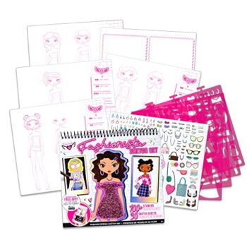 Fashion Angels Fashion Design Sketch Portfolio for Kids –  Fashion Design Sketch Book for Beginners, Fashion Sketch Pad with Stencils and Stickers for Kids 6 and Up, Brown(Covers May Vary) | The Storepaperoomates Retail Market - Fast Affordable Shopping