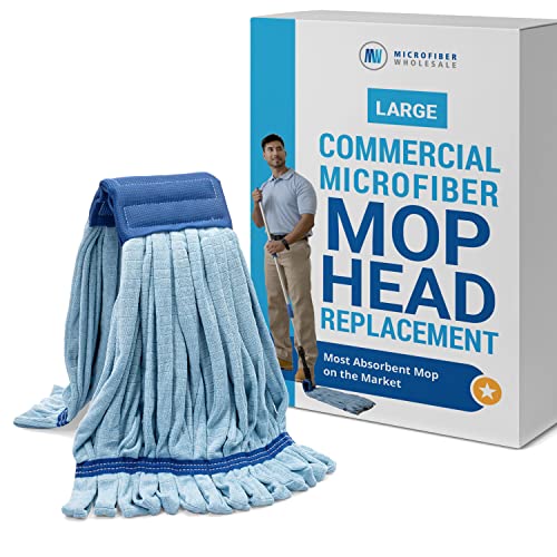 Commercial Mop Head Replacement – Large Microfiber Tube Mop (18 oz.) | Industrial Wet Mops | Washable Refill, Reusable, Heavy Duty, Looped End Mopheads | Hardwood, Tile, Laminate Floors (Blue) | The Storepaperoomates Retail Market - Fast Affordable Shopping