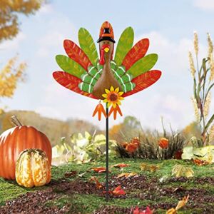 Thanksgiving Metal Turkey Stake Decor, 36 Inch Tall Outside Decorated Standing Welcome Garden Fall Harvest Holiday Sign for Pathway Yard Patio Autumn Outdoor Decoration