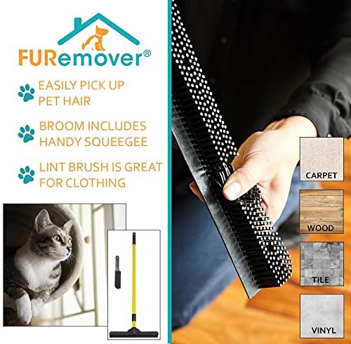 FURemover Pet Hair Removal Broom and Lint Brush Combo with Squeegee and Telescoping Handle That Extends from 3-5′, Lint Brush Colors May Vary | The Storepaperoomates Retail Market - Fast Affordable Shopping