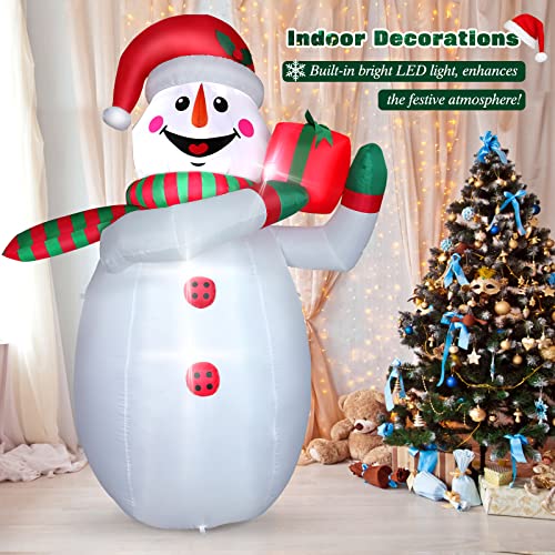 8 FT Christmas Inflatables Snowman Outdoor Decorations, Blow up Snowman Yard Decoration Built-in Bright LED Lights with Big Christmas Hat & Gift Box for Garden Patio Lawn Home Holiday Xmas Party | The Storepaperoomates Retail Market - Fast Affordable Shopping