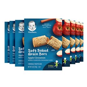 Gerber Snacks for Toddler Soft Baked Grain Bars, Apple Cinnamon, 5.5 Ounce (Pack of 8)