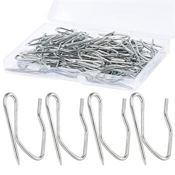 Metal Curtain Hooks, 58PCS Drapery Hook Pins 1.2 Inch Stainless Steel Pin-on Hooks for Window Curtain, Shower Curtain, Door Curtain, Silver | The Storepaperoomates Retail Market - Fast Affordable Shopping