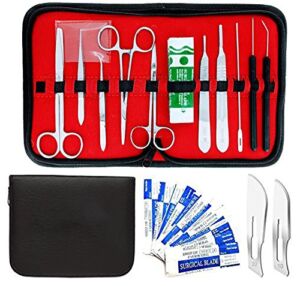30 Pcs Advanced Biology Lab Anatomy Medical Student Dissecting Kit Set with Scalpel Knife Handle Blades Ideal for Student, Hobby, Taxidermy and More (DES-KIT-110)