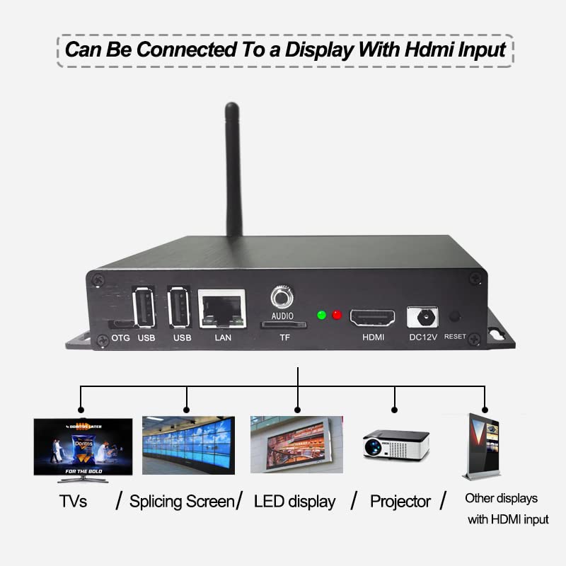 Advertising Streaming Media Player Box for Digital Signage,Network Management with Free Software Creation of Digital Marketing,Remote Upload Function,Application and Planning Function(V1-M2) | The Storepaperoomates Retail Market - Fast Affordable Shopping