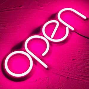Open Neon Sign Business Open Sign LED Sign Modern Open Sign for Shop Home Office Store Bar Retail Door Signs Window Signage Decoration (Pink)