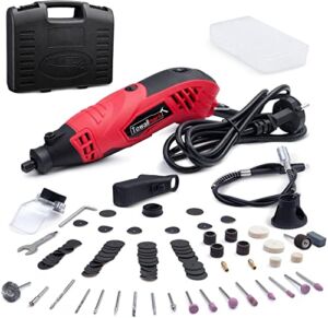 Rotary Tool Kit – 1.5Amp Corded Rotary Tool with 88pcs Accessories & 4 Attachments, Flex Shaft, 6 Variable Speed, Perfect for Crafting and DIY Projects, Cutting, Engraving, Sanding, Drilling