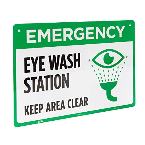 Emergency Eye Wash Station Sign 3-Pack – 10″ x 7″ Reflective Aluminum Safety Warning Sign for OSHA Compliance in STEM Science Classroom Area and Chemical Hazard Research Laboratories | The Storepaperoomates Retail Market - Fast Affordable Shopping