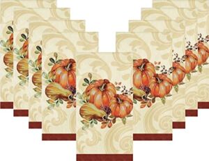 Thanksgiving Fall Disposable 3-Ply Paper Guest Towels/Buffet Napkins Set – 2 Packs – 32 Total – Autumn Wreath