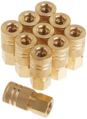 Primefit IC1414FB6-B10-P 1/4-Inch 6-Ball Brass Female Industrial Coupler Contractor Pack, 10-Piece | The Storepaperoomates Retail Market - Fast Affordable Shopping
