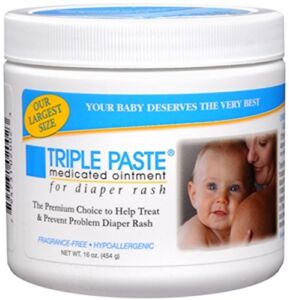 Triple Paste Diaper Rash Cream, Hypoallergenic Medicated Ointment for Babies, 16 oz (Packaging May Vary)