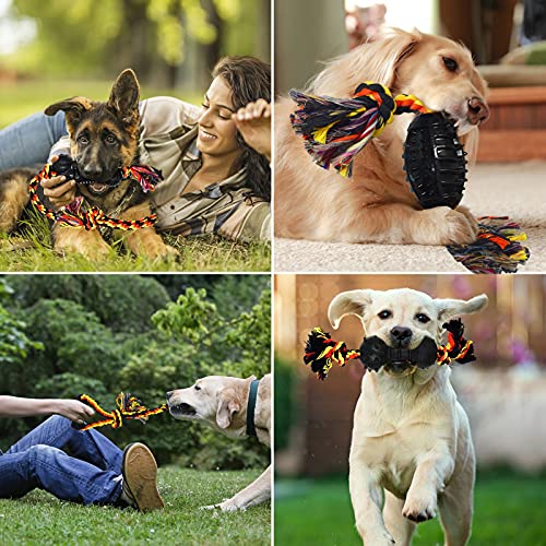 Yipetor Durable Dog Chew Toys 6 Pack, Cotton Rope Rubber Balls Chew Toy, Indestructible, Convex Design for Puppy Small Medium Large Dogs, Tug of War, Fetching, Puppy Teething Toy for Boredom, Gift | The Storepaperoomates Retail Market - Fast Affordable Shopping