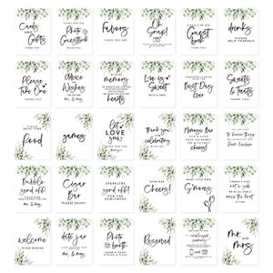 Andaz Press Eucalyptus Leaves Wedding Signs Bundle Set for Ceremony, Reception Decor Signage, Includes Cards and Gifts, Reserved, Mr. & Mrs, Memorial, Guestbook, Favors Signs, 8.5 x 11, 30-Bulk Pack