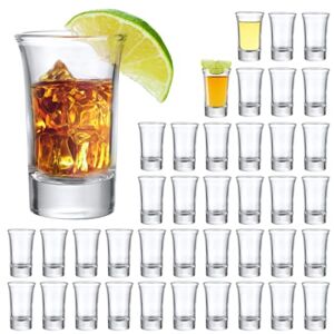 1.4 Ounce Heavy Base Shot Glass Set,Whisky Shot Glasses 1.4 oz, Liqueur Glasses Spirits Glasses Mini Glass Cups Double Side Cordial Glasses,Tequila Cups Small Glass Shot Cups 40 Pack