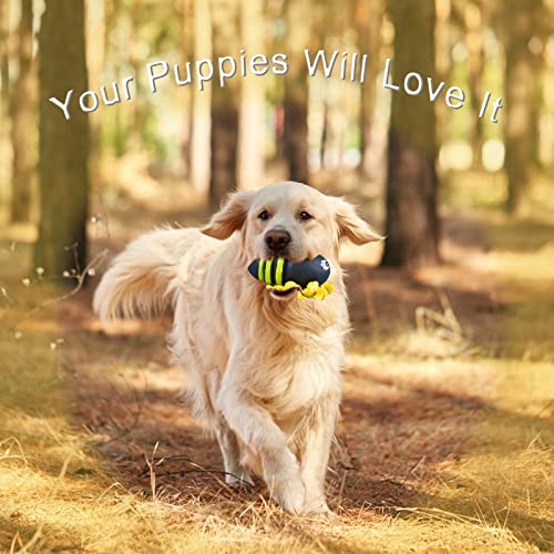 NissiPet Natural Rubber Squeaky Bee Dog Toys for Aggressive Chewers, Durable Dog Chew Toys for Medium Large Dogs, Tough Interactive Dog Toy with Beef-Flavored for Teeth Cleaning and Training | The Storepaperoomates Retail Market - Fast Affordable Shopping