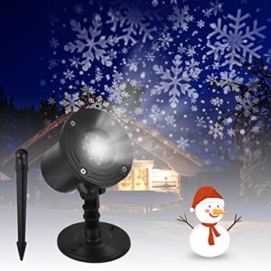 Christmas Projector Lights Outdoor, Waterproof Led Snowflake Projector Lights, Snowfall Dynamic Snow Effect Decorative Lighting for Christmas Xmas Holiday Wedding Indoor Party Decoration Show