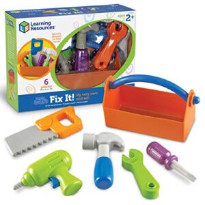 Learning Resources New Sprouts Fix It! My Very Own Tool Set – 6 Pieces, Ages 2+ Toddler Learning Toys, Develops Fine Motor Skills, Toddler Tool Set, First Tool Box, Kids Tool Set, Gifts for Boys and Girls Box, Kids Tool Set