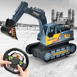 Remote Control Excavator Toy – Electric Two-Way RC Excavation Engineering Vehicle, Boy Toy Set Model, Science Projects Engineering Vehicle, Kids Gifts for Birthday Christmas