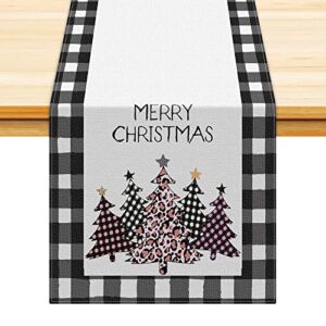 Nialnant Christmas Tree Table Runner 13 x 72 Inch,Table Runners for Holiday Birthday Party,Farmhouse Christmas Decor for Kitchen Dinning Room Table