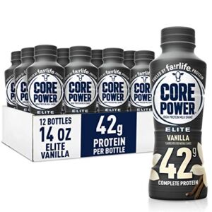 Fairlife Core Power Elite High Protein Shake (42g), Vanilla, Ready To Drink for Workout Recovery, 14 Fl Oz Bottles (12 Pack)