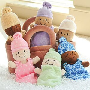 Creative Minds Plush Basket of Babies – 6 Pc Set for All Ages