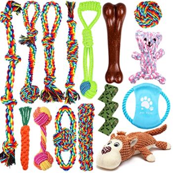 17 PCS Dog Chew Toys for Aggressive Chewers, Puppy Teething Chew Toys Dog Rope Toys Tug of War Dog Toys for Puppy Teething | The Storepaperoomates Retail Market - Fast Affordable Shopping