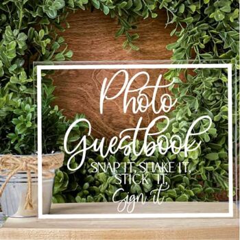 Wedding Photo Guestbook Sign for Party Bar Wedding Signage, Acrylic Wedding Sign with Stand | The Storepaperoomates Retail Market - Fast Affordable Shopping