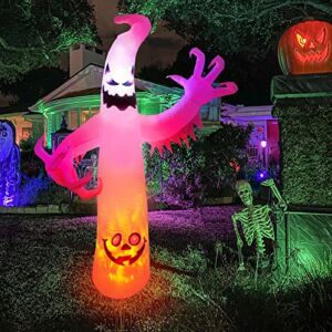 8FT Halloween Inflatable White Ghost with Red-Eyes,Scary Halloween Inflatables Outdoor Decorations for Holiday Indoor Outdoor Yard Lawn Garden Patio Decorations