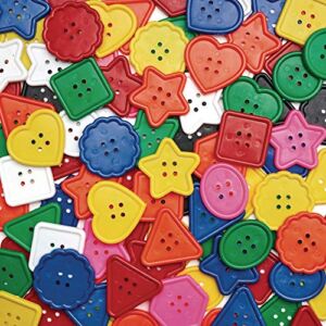 Colorations – BAGBTN Really Big Bright Buttons, 130 Pieces, 1 Pound, 8 Shapes, Assorted Colors, Sewing, Jumbo, Projects, Crochet, Knitting, Gifts, Hand Made, Arts & Crafts, for Kids