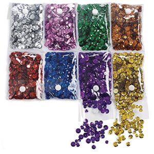 Colorations® Super Sequin Pack, Colorful, Easy to Glue, 8 Colors, Storage Pouches, Great for Crafts, Card Making, Slime, Costumes, Decorating, Weddings, and Festivals, Total 8 1/2 oz, Craft Projects