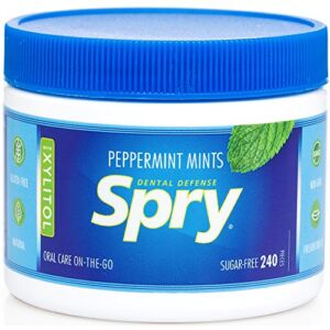 Spry Xylitol Mints, Peppermint, 240 Count – Breath Mints That Promote Oral Health, Increase Saliva Production, and Stop Bad Breath