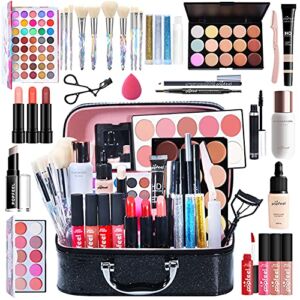 Pure Vie All-in-One Holiday Gift Makeup Set Cosmetic Essential Starter Bundle Include Eyeshadow Palette Lipstick Concealer Blush Mascara Foundation Face Powder – Makeup Kit for Women Full Kit